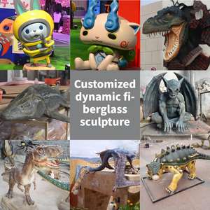 Escultura animal <span class=keywords><strong>de</strong></span> fibra <span class=keywords><strong>de</strong></span> vidrio Animatronic con sonido rugiente y piezas móviles para parques temáticos, zoológicos, exposiciones-Fábrica OEM - Product Image 1