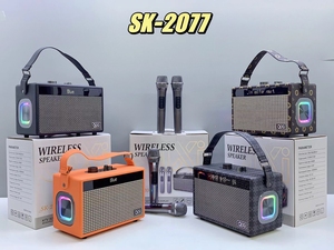 El Mejor Micrófono inalámbrico con pantalla de letras de 60W <span class=keywords><strong>para</strong></span> <span class=keywords><strong>Karaoke</strong></span>, altavoz estéreo portátil inalámbrico con diente azul con micrófono, graves más fuertes - Product Image 2