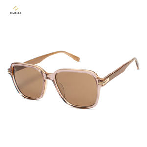Omelle Shenzhen usine lunettes de soleil vente chaude mode marron Transparent rétro carré UV400 Protection marque de luxe acétate 2025 - Product Image 3