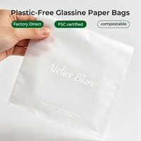 Sacs en papier glassine écologiques personnalisés 40GSM, emballage thermoscellable pour chaussures et vêtements 38x38cm