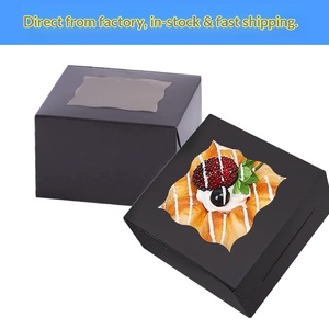 Caja Cuadrada para Pastel de Papel Kraft con Ventana Transparente, Plegable, Creativa, de Cartulina Blanca para Empacar Dulces, Macarons y Donas - Product Image 3