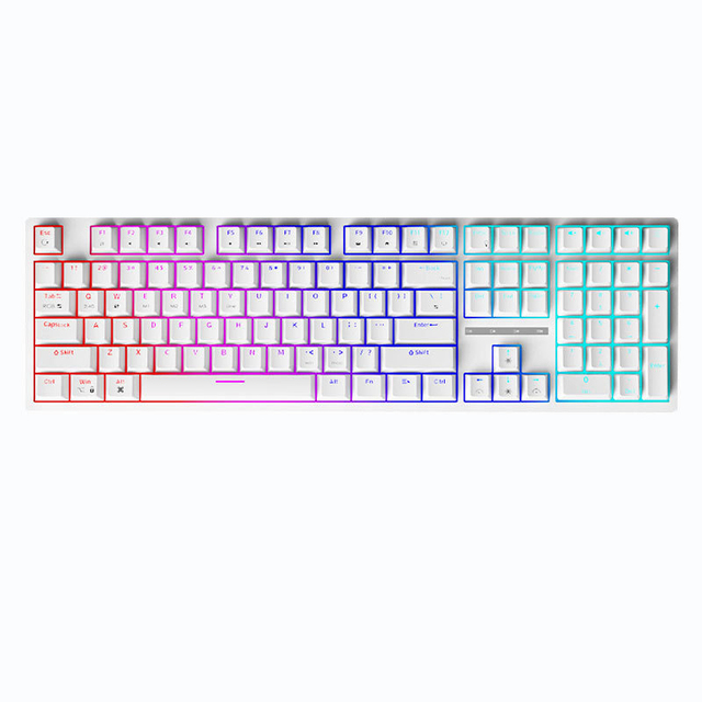 New Full Size 108 Keys Wireless USB Mechanical Gaming Keyboard with Tri Mode Connectivity RGB Backlit Plastic Material