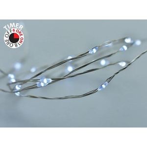 100 luces navideñas LED nano, luz fría, funcionan con pilas, 5+0.3 m - Product Image 1