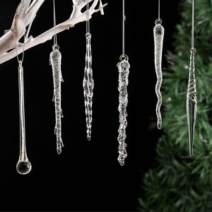 Giáng Sinh Trang Trí Nguồn Cung Cấp Thủy Tinh Thủ Công Đồ Trang Trí Icicle Tùy Chỉnh Xmas Pha Lê Mặt Dây Chuyền Treo Finial Trong Suốt Cho Cây - Product Image 4