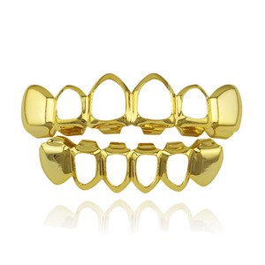 Openwork Grillz Teeth <b>Ornaments</b> <b>Silver</b> Gold Unisex Party Hollow Design For Men And Women - Product Image 3