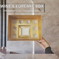 Nouvelle boîte à bento pour Halloween et Noël peut contenir 6 cupcakes et 1 bouteille de vin avec gâteau d'anniversaire Idée cadeau parfaite