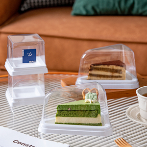 Cấp thực phẩm tam giác bánh hình tùy chỉnh vật nuôi nhựa lát bánh món tráng miệng bánh pho mát container Takeaway hộp để đóng gói - Product Image 3