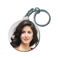 Logo personnalisé Transparent Forme Ronde Découpe Image Lettres Insert Blanc Porte-clés Cercle Acrylique Transparent Porte-clés