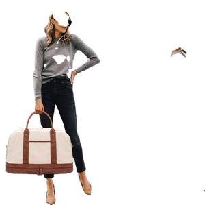Bolsa de lona impermeable de alta calidad BSCI, fabricada por OEM/ODM, con compartimento para zapatos, múltiples bolsillos, gran capacidad, para viajes y deporte. - Product Image 1