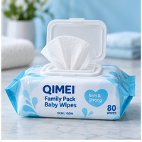 Lingettes humides pour bébé, pack familial personnalisé, 3 paquets de 80 lingettes, couvercle à clapet, OEM ODM