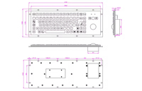 Teclado Industrial de Acero Inoxidable con Trackball, Resistente al Agua IP65, USB, para Montaje en Panel, Bajo MOQ
