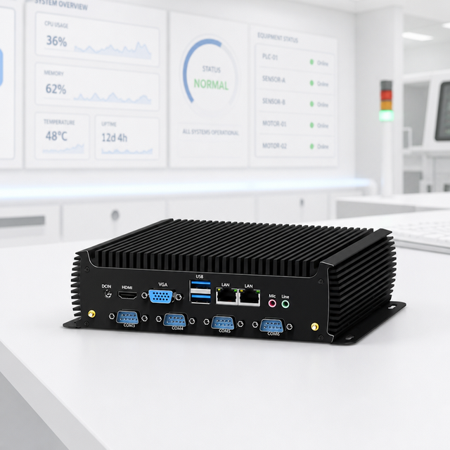 Industrial Fanless Mini PC Intel I3/I5/I7 12th CPU M.2 SSD Max 32GB RAM 8*COM+2*LAN Industrial Embedded Fanless Mini PC