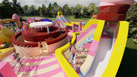 JOYFUL FUN Parc à thème commercial sur le thème de la crème glacée et des desserts, structure gonflable extérieure, aire de jeux gonflable