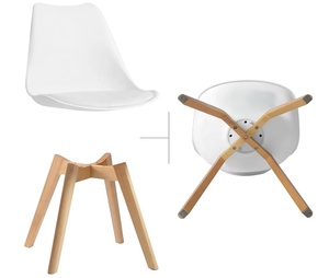 Silla Moderna para <span class=keywords><strong>Restaurante</strong></span>, Carcasa <span class=keywords><strong>de</strong></span> PVC, Patas <span class=keywords><strong>de</strong></span> Madera Maciza, Muebles Comerciales Ligeros para <span class=keywords><strong>Restaurante</strong></span>, Cafetería, Hotel, Villa, Cocina - Product Image 4