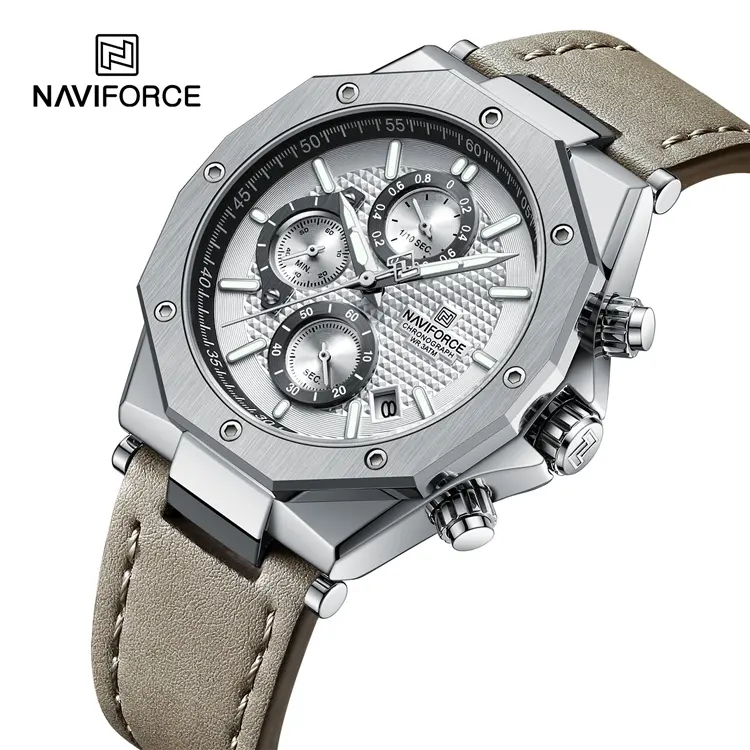 Top Luxury Brand New NAVIFORCE 8028 Sport Chronograph Men's Quartz Analog Clock Man Casual Waterproof Wrist Watch