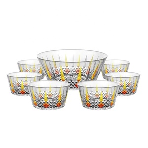Juego de 7 Tazones para Ensalada de Alta Calidad con Diseño de Diamantes Grabados, Tazón de <span class=keywords><strong>Vidrio</strong></span> para Mezclar y Servir Fruta, 5 y 9 Pulgadas, Cristalería de Cocina, Regalo - Product Image 6