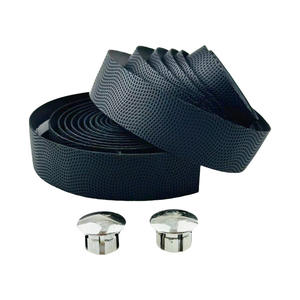 Cinta para manillar de bicicleta Qt de 25,4 mm, color negro, Pueva, para bicicleta de carretera, con tiras adhesivas y tapas de extremo - Product Image 3