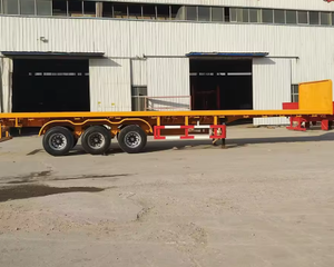 Conteneur maritime 40 pieds, semi-remorque à plateau plat de 50 tonnes, remorque à plateau plat à 3 essieux à vendre - Product Image 1