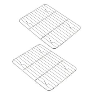 Plateau de cuisson en acier inoxydable Cookie Biscuit Plaque de cuisson Pan Restaurant Service des aliments Plateau de cuisson Ensemble avec grille de refroidissement - Product Image 3