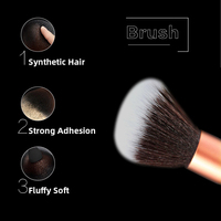 Offre Spéciale Rose Or Haute Qualité Synthétique Noir Fondation Professionnel Privé Étiquette En Gros 14pcs maquillage Brosse Ensemble