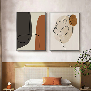 Décoration de la maison géométrique <span class=keywords><strong>Matisse</strong></span> visage ligne affiches murales impression sur toile photo moderne abstrait mur art ligne art - Product Image 2