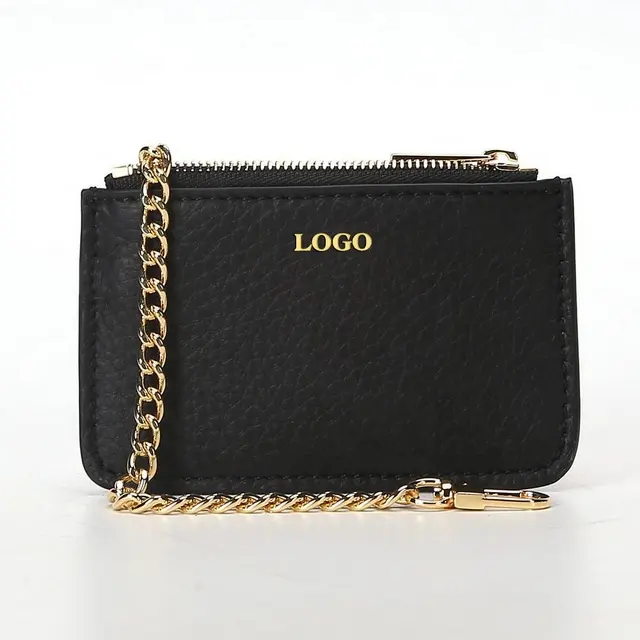 New Style kurze Metall kette Lady Coin Purse Card Case Reiß verschluss Brieftasche für Frauen