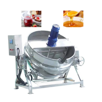 Marmite de cuisson industrielle 50L-1000L, marmite chauffante inclinable à double enveloppe avec agitateur pour purée de fruits, tomates, piments et confiseries