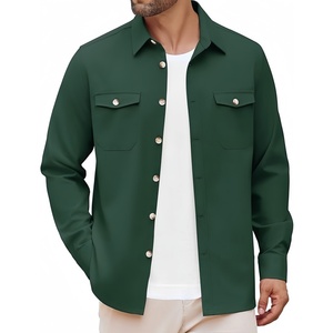 <span class=keywords><strong>Giacca</strong></span> <span class=keywords><strong>camicia</strong></span> Casual da uomo-manica lunga <span class=keywords><strong>verde</strong></span> con tasche Multiple - Product Image 1