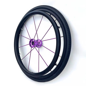 Fabrieksgroothandel 24*1 3/8 inch sportrolstoelwiel van aluminiumlegering, hoge snelheid, opblaasbaar wiel, kleur aanpasbaar - Product Image 1