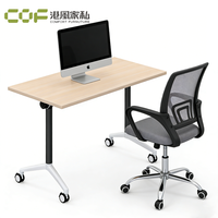 Table d'ordinateur mobile, bureau de travail moderne, bureau modulaire, table de conférence et ensemble de chaises, table de réunion