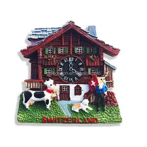 Personalized Handmade Switzerland Souvenirs Resin Refrigerator Magnets City 3D Polyresin Swiss Custom Fridge Magnets