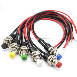 DS-211 <span class=keywords><strong>213</strong></span> 10 มม. ปุ่มกดล็อคแบบกลม/ปุ่มกดรีเซ็ตแบบชั่วขณะ SPST 2 ขา 1NO พร้อมสายเชื่อมต่อแบบมีตะกั่วบัดกรีไว้แล้ว - Product Image 4