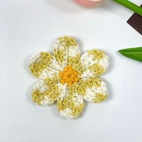 Appliques de fleurs au crochet colorées, patchs de fleurs en fil multicolore faits à la main pour les travaux manuels DIY