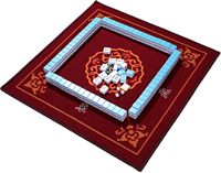 Étui de Luxe Rouge en PU Fait Main pour Mahjong avec Poignée, 160 Grandes Tuiles, Accessoires Complets, Motif Dragon Phénix, Rangement Portable Vintage