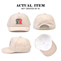 Gorra de Béisbol de 5 Paneles con Corte Láser Personalizado y Parche de PVC, Gorra Deportiva Transpirable para Hombre, Ideal para Gimnasio y Fitness