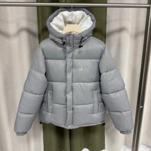 Manteau matelassé en coton à capuche avec doublure contrastante et broderie C, veste d'hiver chaude - Product Image 2