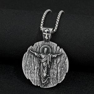 yunnique Stainless Steel Jesus Pendant Necklace For Men <b>Cross</b> Religious Charm Gift Jewelry - Product Image 2