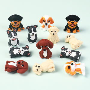 Cuentas sueltas de silicona 3D de dibujos animados de perrito Dachshund, bonitas cuentas de silicona de PVC con forma de animal perro para fabricación de bolígrafos, venta al por mayor a granel - Product Image 3