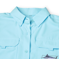 Chemise de pêche personnalisée en nylon et polyester à manches longues avec protection UV pour les équipes de pêche, idéale pour la randonnée et le travail en extérieur