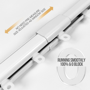 Rail de <span class=keywords><strong>rideau</strong></span> simple réglable en alliage d'aluminium blanc, fixation manuelle au <span class=keywords><strong>plafond</strong></span> pour bureau ou salon, en métal - Product Image 6