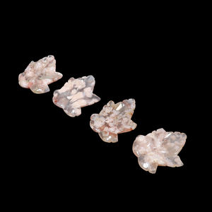 Ciondolo in Agata Naturale a Forma di Foglia d'Acero con Cristallo di Fiori di Ciliegio per Guarigione, Protezione, Energia, Bilanciamento dei Chakra, Regalo Spirituale - Product Image 5