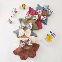 Ensemble cadeau pour nouveau-né : Bavoirs en mousseline de coton, bandeau à nœud en dentelle, ensemble de bavoirs doux pour bébé