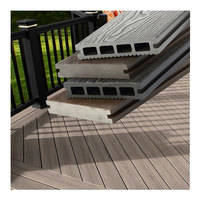LT New Design Laminate Waterproof Solid Hard Fiber Decking Hollow WPC Decking Outdoor Wood For Residential And Commercial