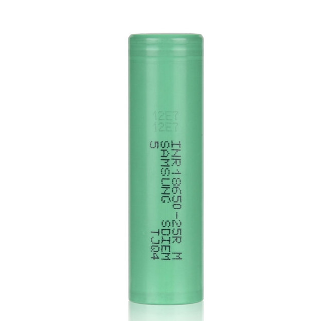 SAM SDI INR18650-25R M 18650 Battery, 3.7V 2500mAh Li-ion 15A 7.5C - 1 Count