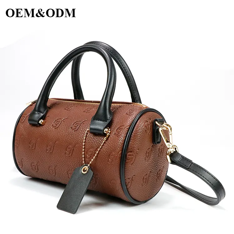 Mini Female Zipper PU Leather Print Custom Design Bags Women Handbags Ladies Shoulder Classic Bucket Bags