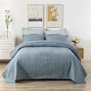Embroidery White Cotton <strong>Bedspreads</strong> Bedding Quilts Coverlet Super <strong>king</strong> - Product Image 4