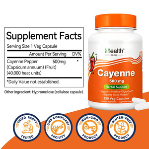แคปซูลสารสกัดแคปไซซิน 250 แคปซูล ขนาด 500 มก. สูตรพริกแคเยนบริสุทธิ์เพื่อสมดุลพลังงานและการดูแลสุขภาพแบบองค์รวม - Product Image 2