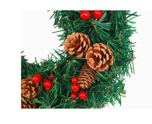 Venta de Fábrica: Coronas Navideñas de 30/40/50cm, Corona Decorativa de Navidad con Piñas, Bayas Rojas y Luces - Product Image 4