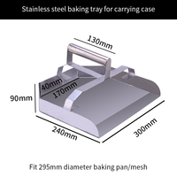 Plaque de barbecue portable à double couche en acier inoxydable avec filet 295mm Plateau de barbecue avec boîte de transport de rangement