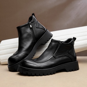 Men's High Quality Casual Leather <b>Shoes</b> Outdoor Breathable Leather Boots Genuine Leather Slip on Boots - Product Image 2